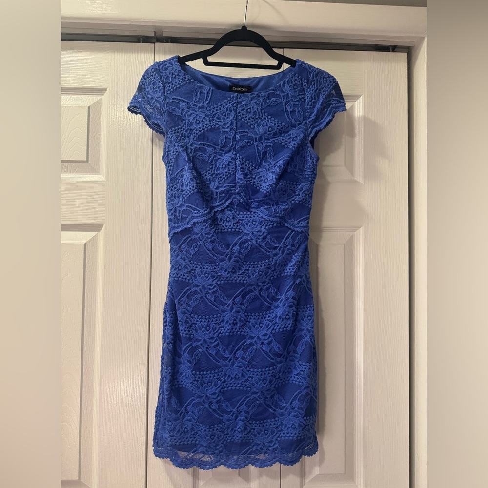 Bebe Royal Blue Lace Dress